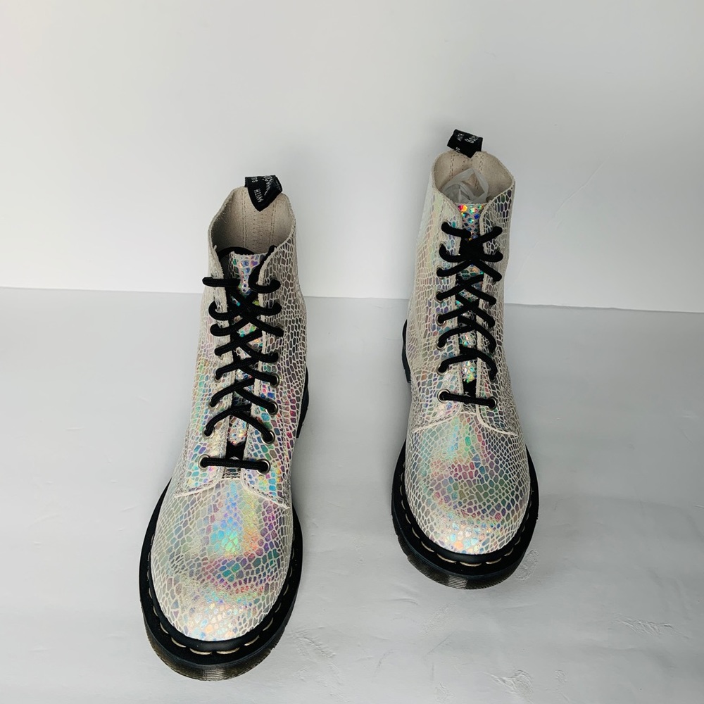 Dr. Martens 1460 Pascal Metallic Snake Shimmer  Festival Lace Up Combat Boots - Picture 3 of 11